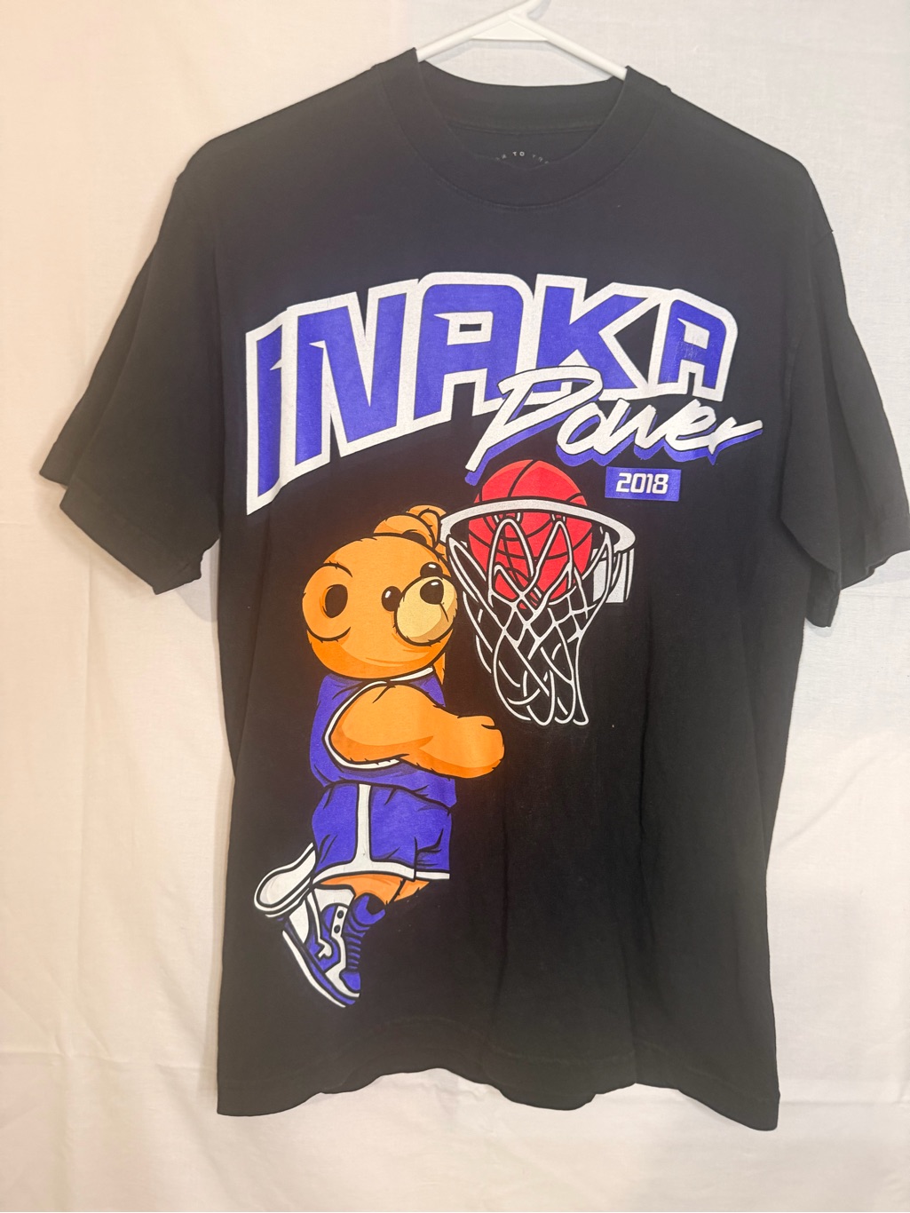 Inaka Power Teddy Woods Basketball Tee - Black / Purple - Size S